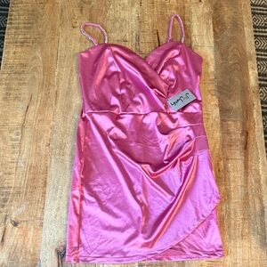 J for Justify Fuchsia Satin Dress